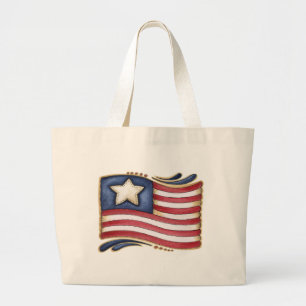 Bolsa Tote Grande Bandeira Americana