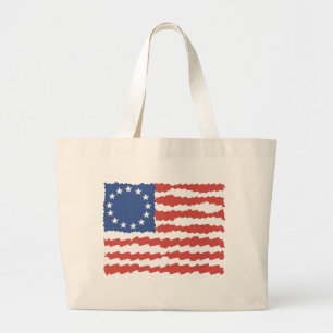 Bolsa Tote Grande Bandeira Americana do Sketch EUA