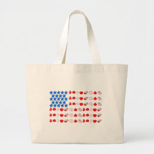 Bolsa Tote Grande Bandeira Americana Patriótica