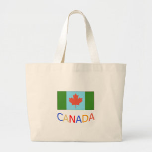 Bolsa Tote Grande Bandeira artística do Canadá patriotismo. Dia do C