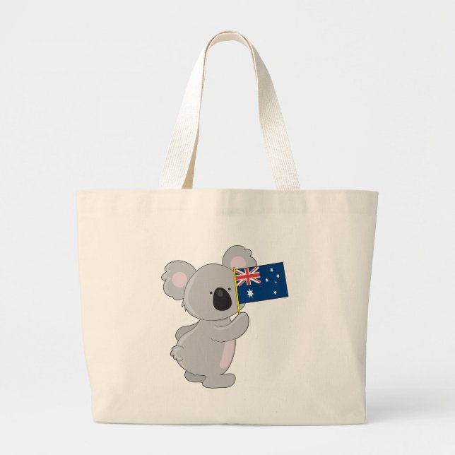 Bolsa Tote Grande Bandeira Australiana Koala (Frente)