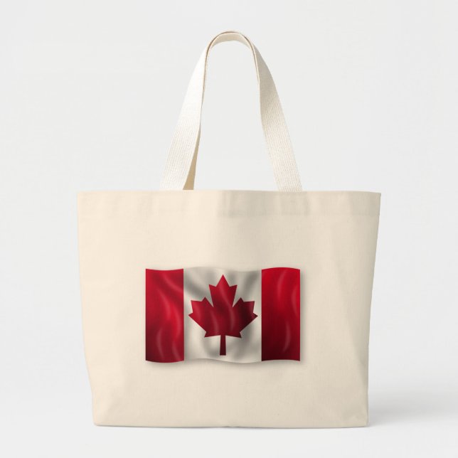 Bolsa Tote Grande Bandeira canadense (Frente)