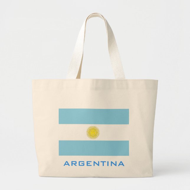 Bolsa Tote Grande Bandeira da Argentina (Frente)