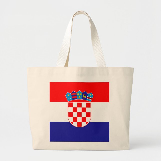 Bolsa Tote Grande Bandeira da Croácia (Frente)