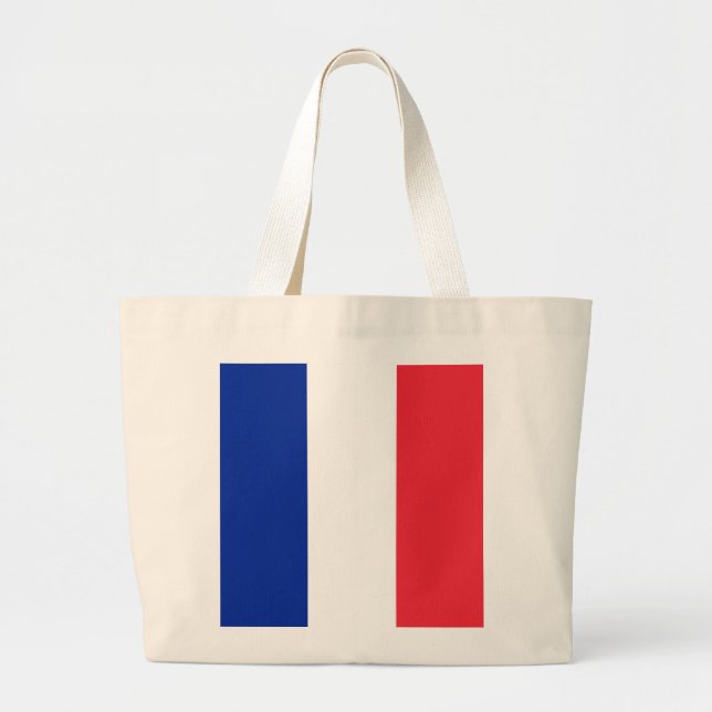 Bolsa Tote Grande Bandeira da França (Frente)