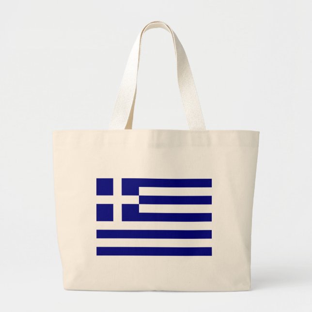 Bolsa Tote Grande Bandeira da Grécia (Frente)