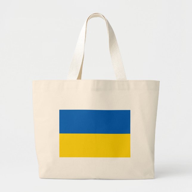Bolsa Tote Grande Bandeira da Ucrânia (Frente)