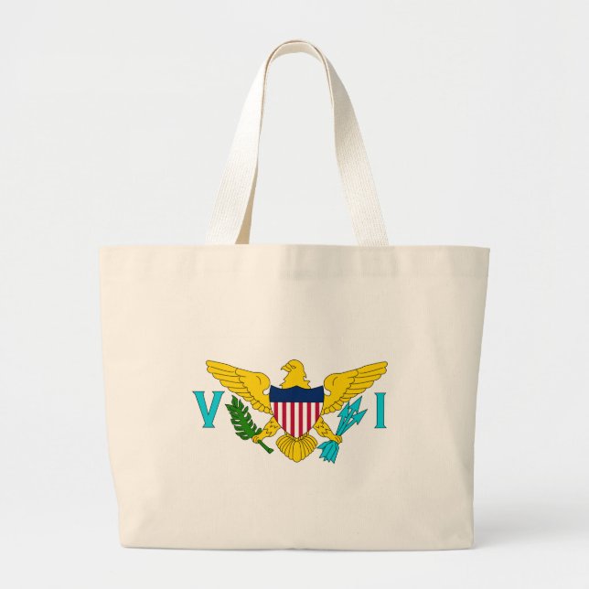 Bolsa Tote Grande Bandeira das Ilhas Virgens dos EUA (Frente)