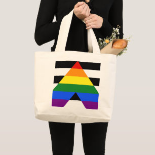 Bolsa Tote Grande Bandeira de aliado straight da SlipperyJoe's lisa 