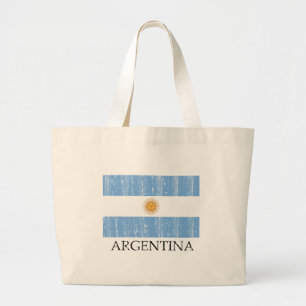 Bolsa Tote Grande Bandeira de Argentina do vintage