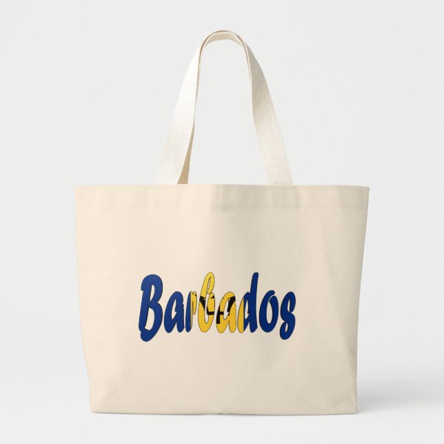 Bolsa Tote Grande Bandeira de Barbados (Frente)