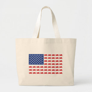 Bolsa Tote Grande Bandeira de bicicleta desportiva patriótica