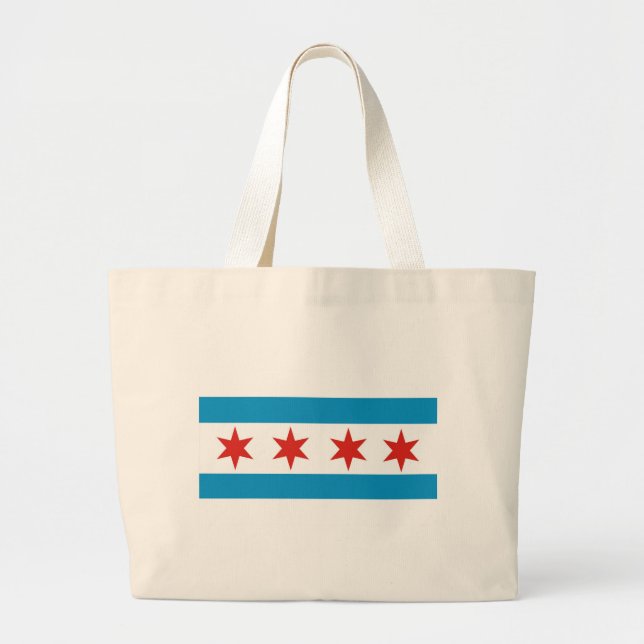 Bolsa Tote Grande bandeira de Chicago (Frente)