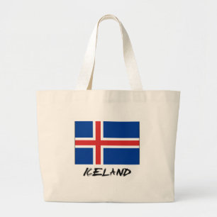 Bolsa Tote Grande Bandeira de Islândia