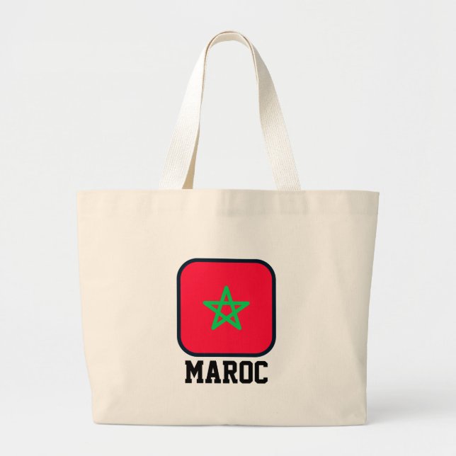Bolsa Tote Grande Bandeira de Marrocos (Frente)