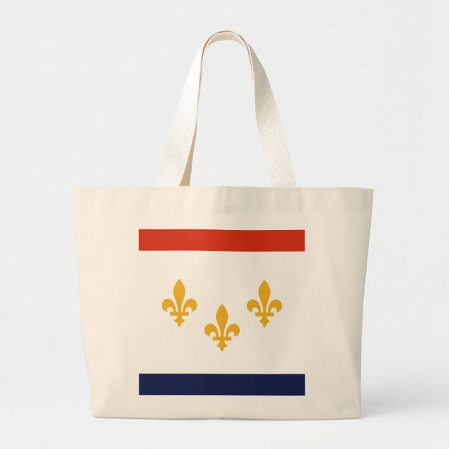 Bolsa Tote Grande Bandeira de Nova Orleans, Louisiana (Frente)