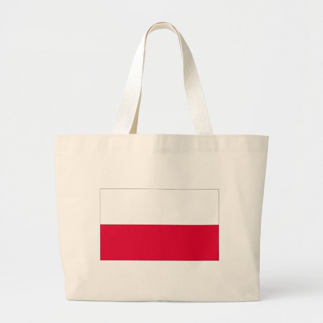 Bolsa Tote Grande Bandeira de Polônia (Frente)