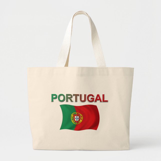 Bolsa Tote Grande Bandeira de Portugal (Frente)