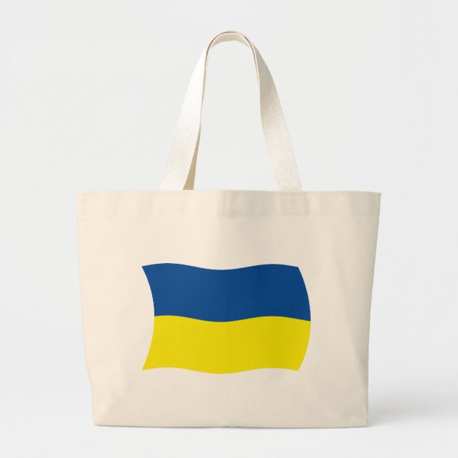 Bolsa Tote Grande Bandeira de Tote da Ucrânia (Frente)