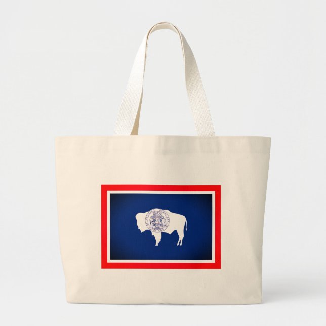 Bolsa Tote Grande Bandeira de Wyoming (Frente)