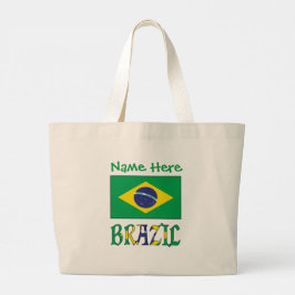 Bolsa Tote Grande Bandeira do Brasil Personalizada Herança
