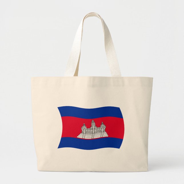 Bolsa Tote Grande Bandeira do Camboja (Frente)
