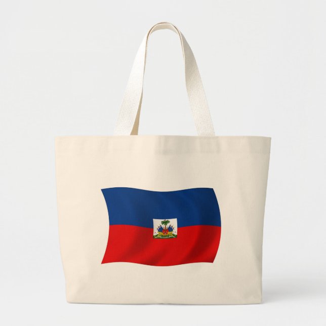 Bolsa Tote Grande Bandeira do Haiti (Frente)