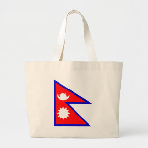 Bolsa Tote Grande Bandeira do Nepal