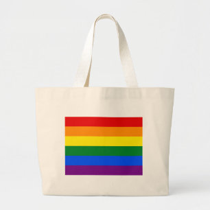 Bolsa Tote Grande Bandeira do Orgulho Gay Arco-íris LGBT