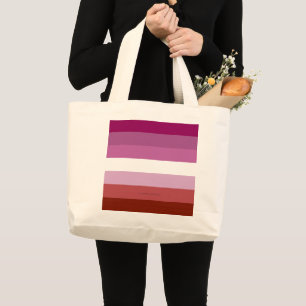 Bolsa Tote Grande bandeira do orgulho lésbico feminino da SlipperyJo
