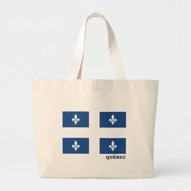 Bolsa Tote Grande Bandeira do Québec, Canadá (Frente)