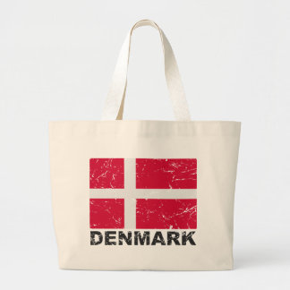 Bolsa Tote Grande Bandeira do vintage de Dinamarca