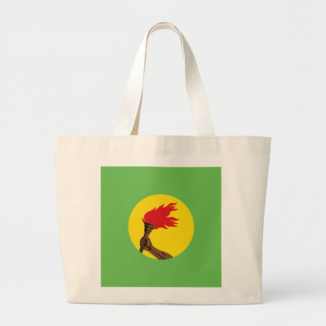 Bolsa Tote Grande Bandeira do Zaire - República Democrática do Congo (Frente)