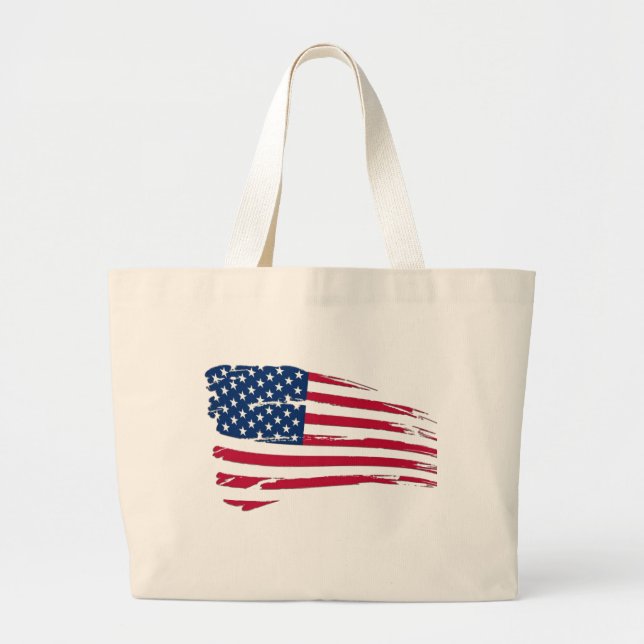 Bolsa Tote Grande Bandeira dos EUA (Frente)
