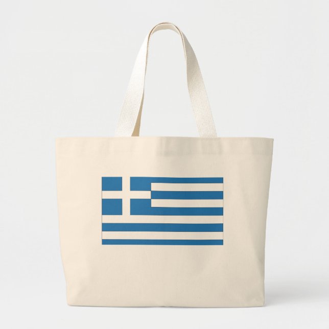 Bolsa Tote Grande Bandeira grega, Bandeira da Grécia (Frente)