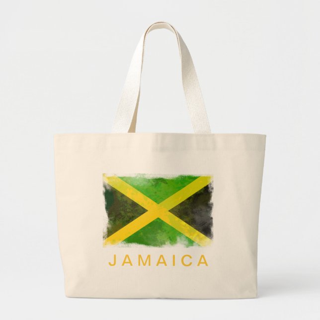 Bolsa Tote Grande bandeira jamaica - raízes reggae (Frente)