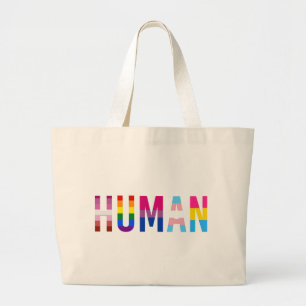 Bolsa Tote Grande Bandeira LGBT Humana Mês do Orgulho Gay Transgêner