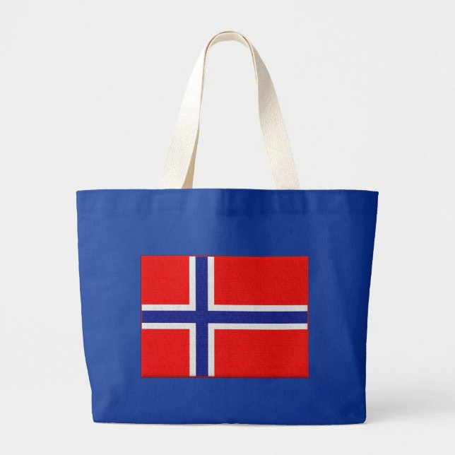 Bolsa Tote Grande Bandeira norueguesa em vermelho e em azul (Frente)