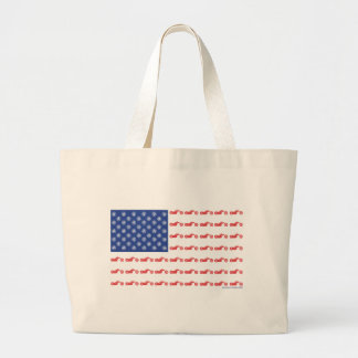 Bolsa Tote Grande Bandeira Patriótica de Motocicleta Chopper