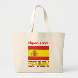 Bolsa Tote Grande Bandeira Personalizada da Espanha Herança