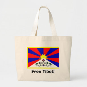 Bolsa Tote Grande Bandeira tibetana - Tibet livre!