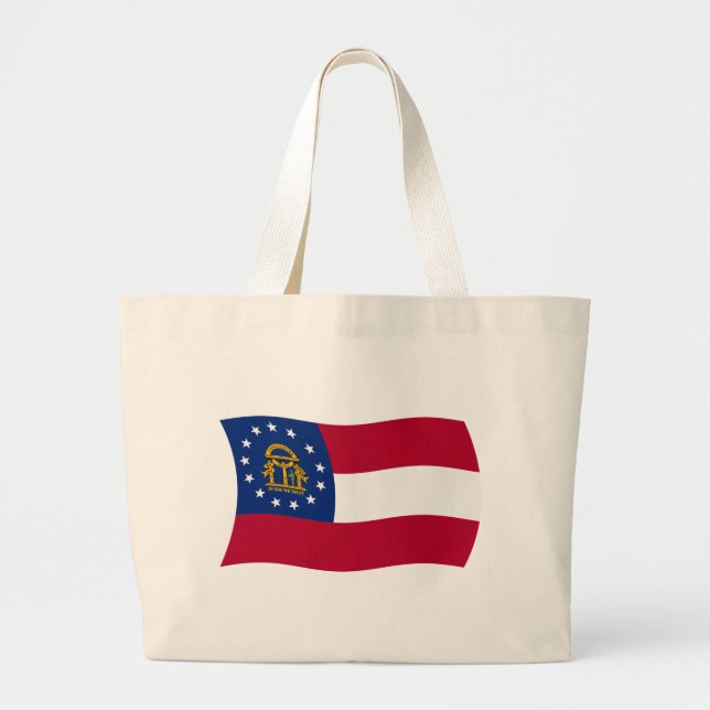 Bolsa Tote Grande Bandeira Tote da Geórgia (Frente)