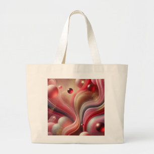Bolsa Tote Grande Bandeja de Abstrato cor-de-rosa