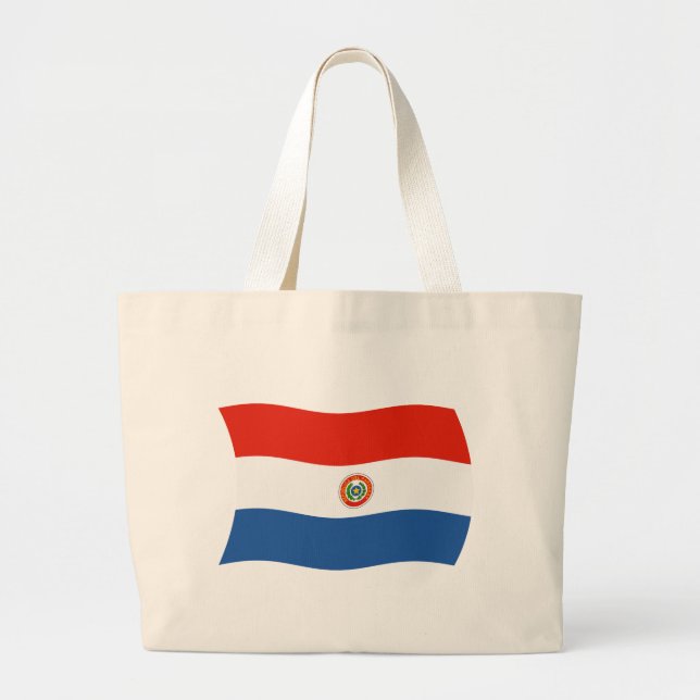 Bolsa Tote Grande Bandeja de Bandeira do Paraguai (Frente)