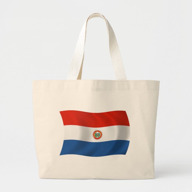 Bolsa Tote Grande Bandeja de Bandeira do Paraguai (Frente)