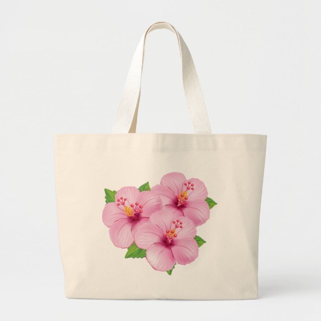 Bolsa Tote Grande Bandeja de Toques com Flor Rosa (Frente)