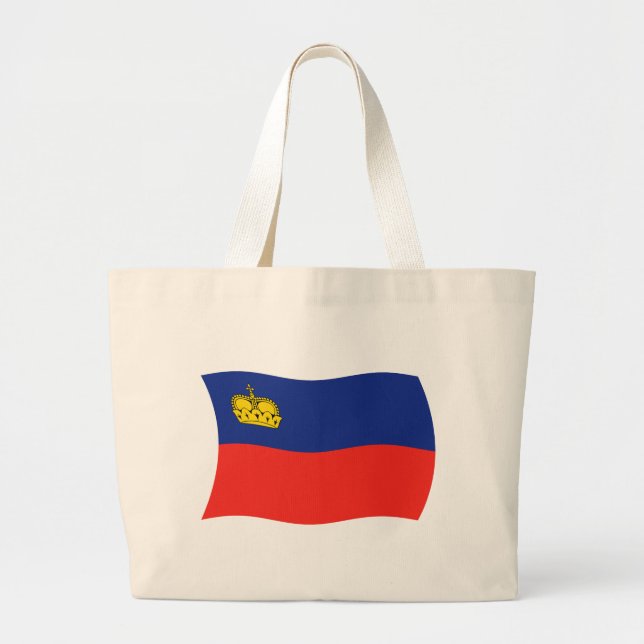 Bolsa Tote Grande Bandeja de Tota com Sinalizador do Liechtenstein (Frente)