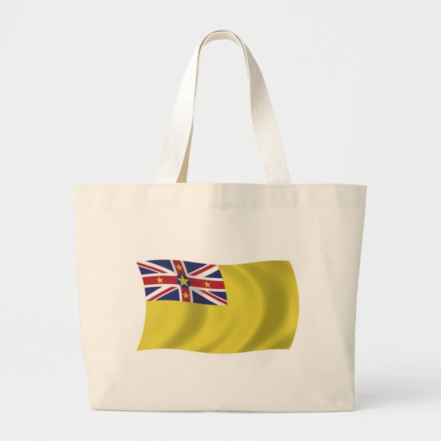 Bolsa Tote Grande Bandeja de Tote do Sinalizador Niue (Frente)