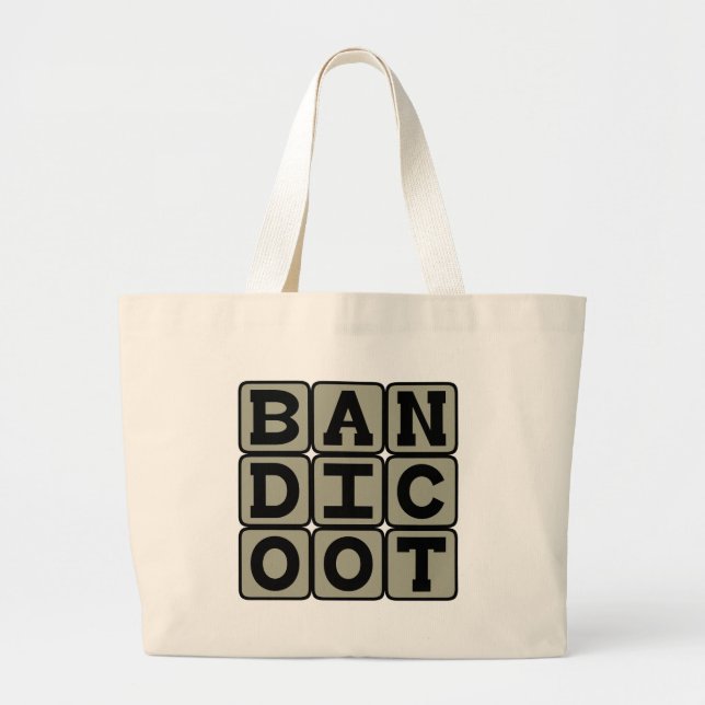 Bolsa Tote Grande Bandicoot, Marsupial Omnivore (Frente)