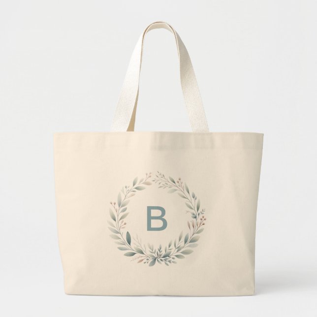 Bolsa Tote Grande Banheira de Tota Monograma Personalizada (Frente)